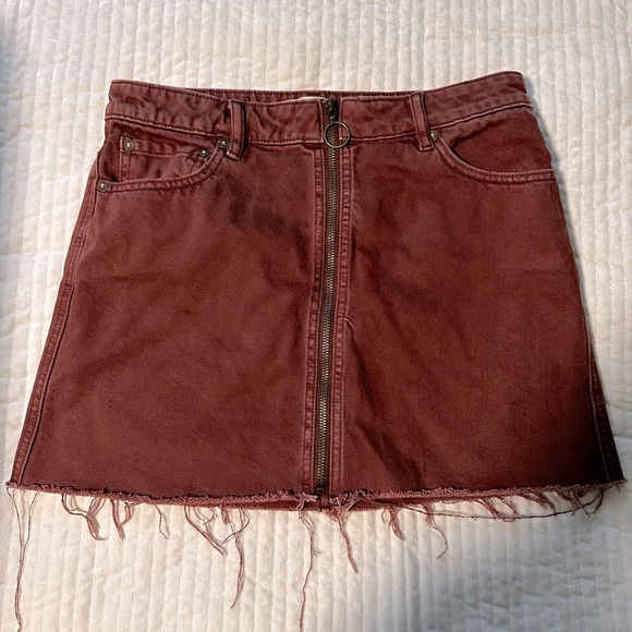 We The Free Burgundy Mini Skirt - Picture 1 of 2